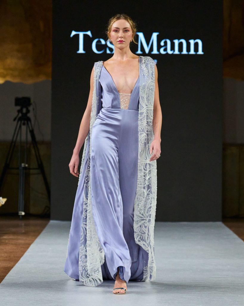 Sfilata di Tess Mann Atelier, stilista degli USA che si è presentata durante la MFW
