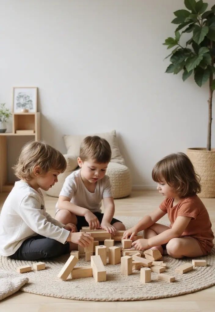 Il fascino dei giochi della nostra infanzia, 3 bambini che giocano con le costruzioni di legno