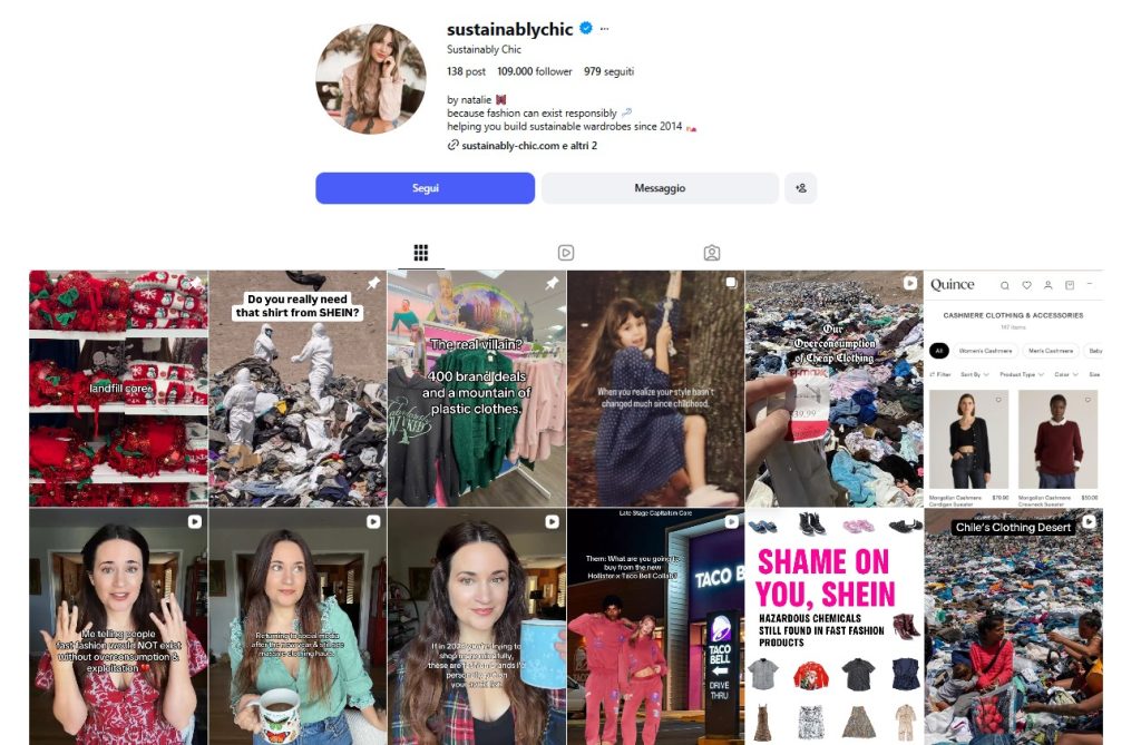 Eppure, c'è un enorme potenziale. Influencer come Aditi Mayer e Sustainably Chic mostrano che è possibile combinare estetica, storytelling e autenticità. 