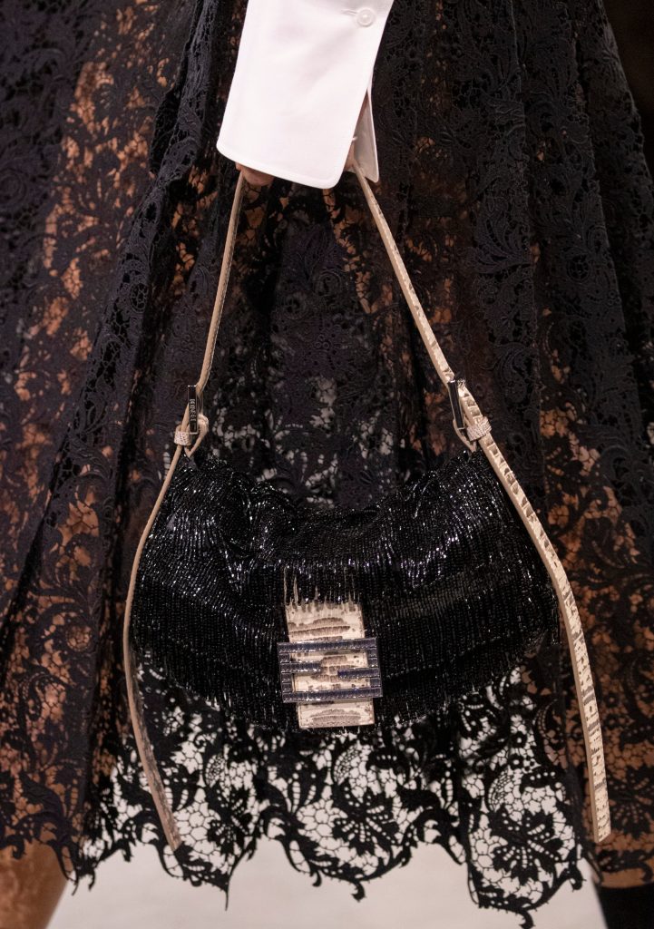 Borsa Fendi Baguette con perline a cascata