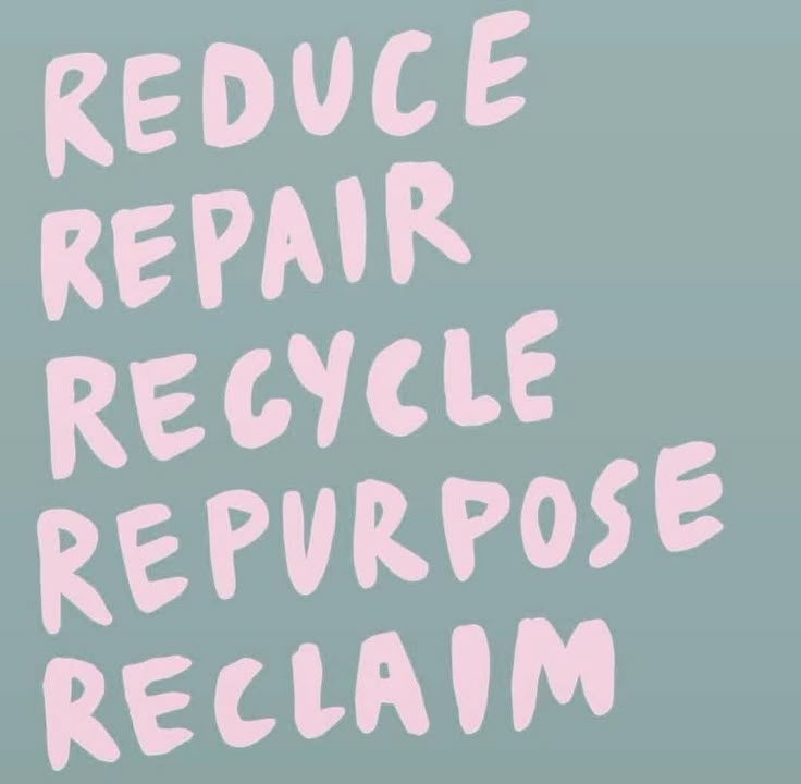 illustrazione con principi della sostenibilità reduce repair recycle repurpose reclaim
