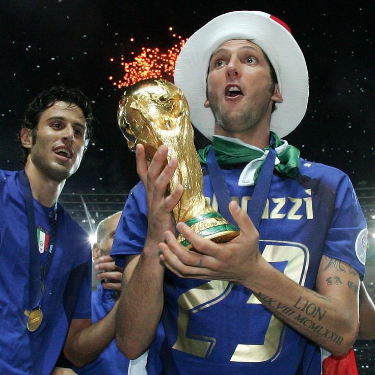 Materazzi e Grosso Nazionale Italiana Vittoria Mondiali 2006