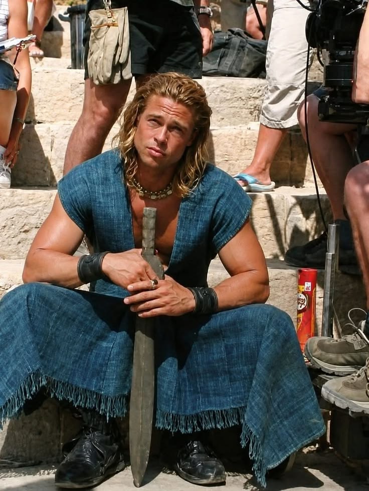 Brad Pitt in Troy movie scene